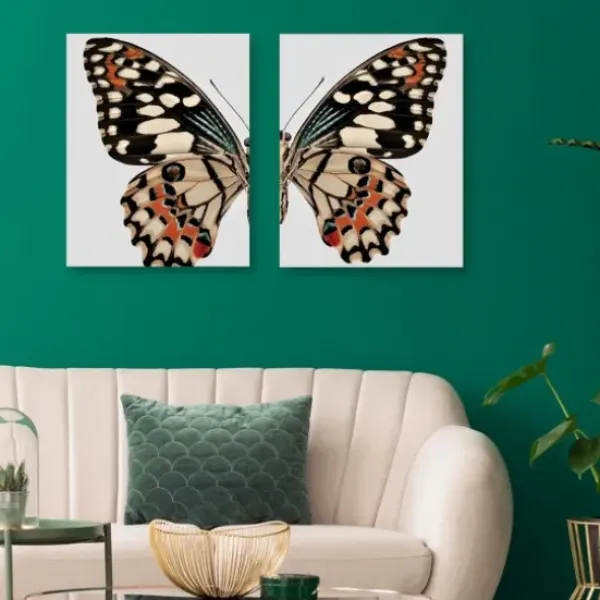 Wall Quotes & Signs-Kirkland's Home Monarch Butterfly I & Ii Canvas Prints, Set Of 2 Ivory/Multi