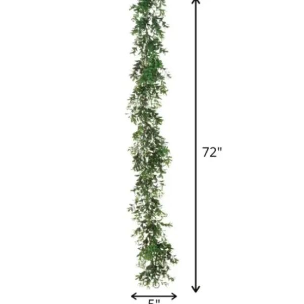 Arrangements & Greenery-Kirkland's Home Monochromatic Boxwood Garland, 72 In. Green