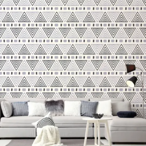 Wall Murals & Wall Decals-Kirkland's Home Monochrome Geo Peel And Stick Wall Mural Black/White