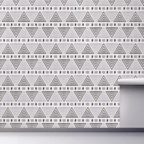 Wall Murals & Wall Decals-Kirkland's Home Monochrome Geo Peel And Stick Wall Mural Black/White