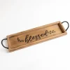 Decorative Trays-Kirkland's Home Monogram P Wood Tray With Handles White
