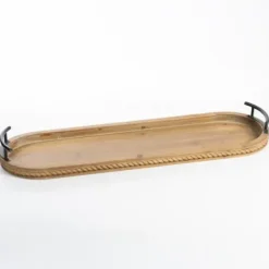 Decorative Trays-Kirkland's Home Monogram S Wood Tray With Handles White