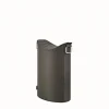 Baskets & Boxes-Kirkland's Home Monogrammed M Gray Plaid Leather Handle Jute Bin Tan