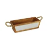 Baskets & Boxes-Kirkland's Home Monogrammed R Gray Plaid Leather Handle Jute Bin Tan