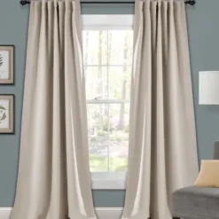 Curtains & Drapes-Kirkland's Home Monte Curtain Panel Set, 108 In. Gray