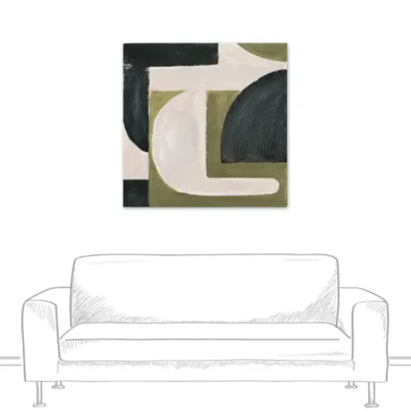 Canvas Art-Kirkland's Home Moody Green Shapes I Canvas Art Print Black/White/Green