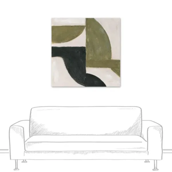 Canvas Art-Kirkland's Home Moody Green Shapes Ii Canvas Art Print Black/White/Green