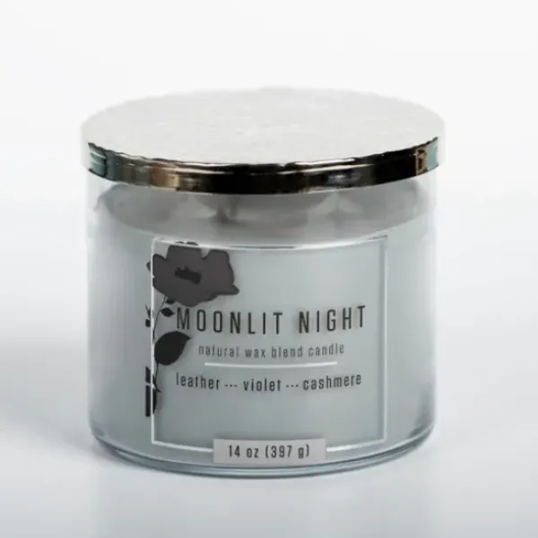 Candles-Kirkland's Home Moonlit Night Triple Wick Jar Candle Blue/Clear