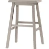 Bar Stools & Counter Height Stools-Kirkland's Home Moreno Distressed Counter Stool Gray
