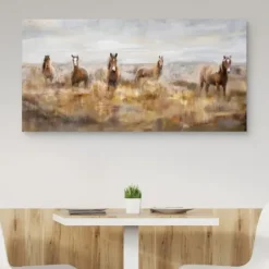 Canvas Art-Kirkland's Home Morning Herd Canvas Art Print Tan