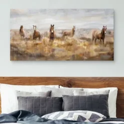 Canvas Art-Kirkland's Home Morning Herd Canvas Art Print Tan
