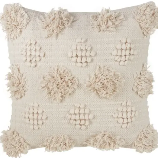 Pillows-Kirkland's Home Moroccan Tufted Pom Pom Throw Pillow Ivory