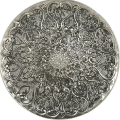 Wall Plaques-Kirkland's Home Mosaic Round Metal Wall Plaque Silver