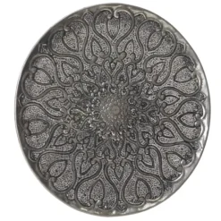 Wall Plaques-Kirkland's Home Mosaic Round Metal Wall Plaque Silver
