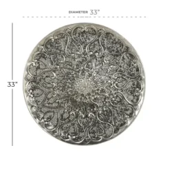Wall Plaques-Kirkland's Home Mosaic Round Metal Wall Plaque Silver