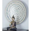 Wall Plaques-Kirkland's Home Mother Of Pearl Coastal Gong Wall Decoration Tan/Blue