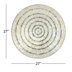 Wall Plaques-Kirkland's Home Mother Of Pearl Coastal Gong Wall Decoration Tan/Blue