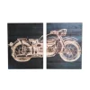Wall Plaques-Kirkland's Home Motorcycle Wood Wall Plaques, Set Of 2 Black/Tan