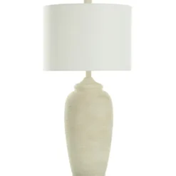 Table Lamps-Kirkland's Home Mottled Brie Ridge Table Lamp Ivory
