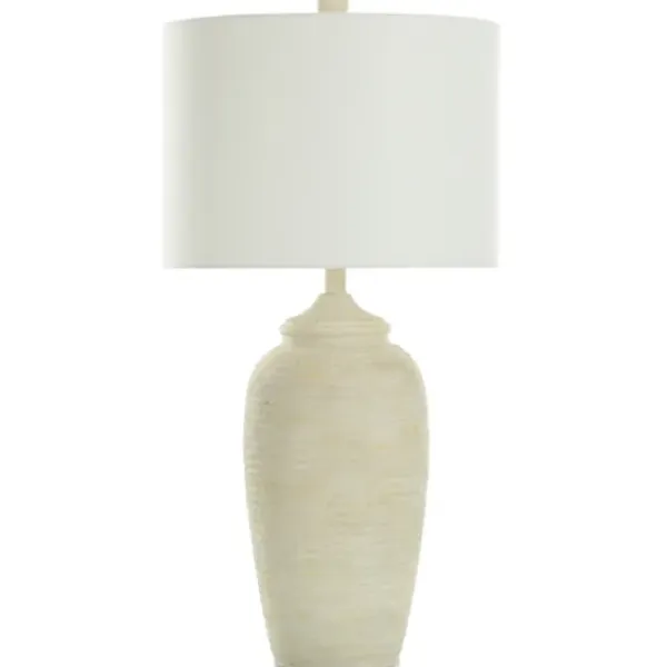 Table Lamps-Kirkland's Home Mottled Brie Ridge Table Lamp Ivory
