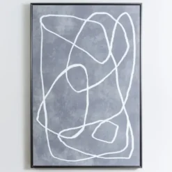 Framed Art-Kirkland's Home Mottled Gray Thoughts Framed Art Print Gray/White
