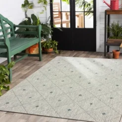Outdoor Rugs-Kirkland's Home Multi Dhurri Stripe Indoor/Outdoor Area Rug, 5X7 Blue/Orange/Multi