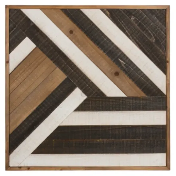 Wall Plaques-Kirkland's Home Multicolor Ballez Shiplap Wood Wall Plaque Brown/Black/White