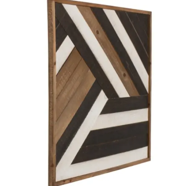Wall Plaques-Kirkland's Home Multicolor Ballez Shiplap Wood Wall Plaque Brown/Black/White