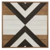 Wall Plaques-Kirkland's Home Multicolor Baralt Shiplap Wood Wall Plaque Brown/Black/White