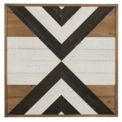 Wall Plaques-Kirkland's Home Multicolor Baralt Shiplap Wood Wall Plaque Brown/Black/White