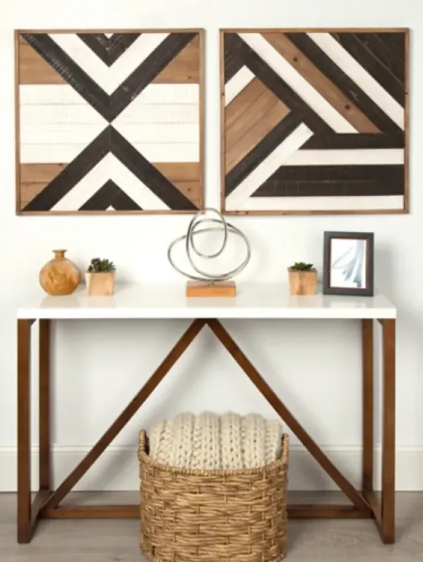 Wall Plaques-Kirkland's Home Multicolor Baralt Shiplap Wood Wall Plaque Brown/Black/White