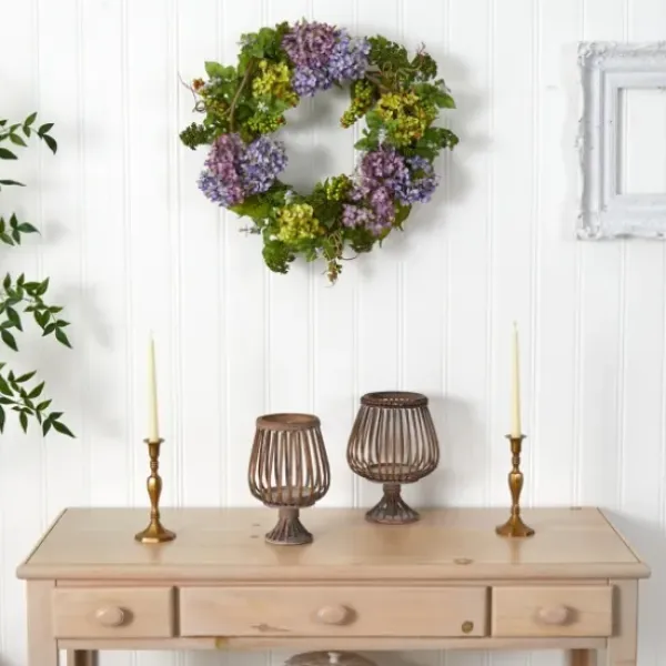 Wreaths-Kirkland's Home Multicolor Hydrangea And Berry Wreath Green/Multi