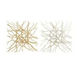 Wall Plaques-Kirkland's Home Multicolor Metal Abstract Wall Plaques, Set Of 2 Gold/Silver