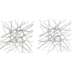 Wall Plaques-Kirkland's Home Multicolor Metal Abstract Wall Plaques, Set Of 2 Gold/Silver