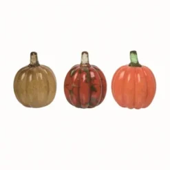 Statues & Figurines-Kirkland's Home Multicolor Mini Glass Pumpkins, Set Of 3 Brown/Red/Orange