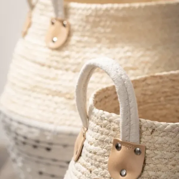 Baskets & Boxes-Kirkland's Home Multicolor Natural Maize Woven Baskets, Set Of 2 Multi/White/Tan