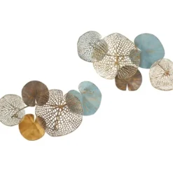 Wall Plaques-Kirkland's Home Multicolored Metal Circles Wall Plaques, Set Of 2 Blue/Gold/Brown
