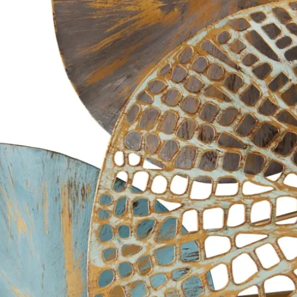 Wall Plaques-Kirkland's Home Multicolored Metal Circles Wall Plaques, Set Of 2 Blue/Gold/Brown