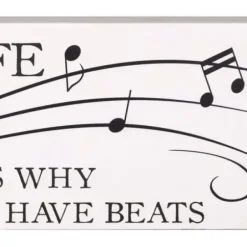 Wall Quotes & Signs-Kirkland's Home Music Is Life Wall Plaque White/Black