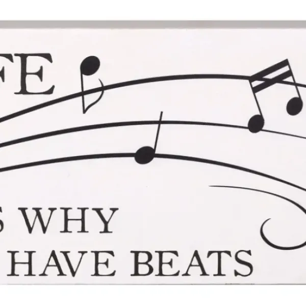 Wall Quotes & Signs-Kirkland's Home Music Is Life Wall Plaque White/Black