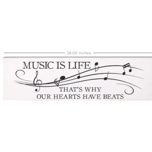 Wall Quotes & Signs-Kirkland's Home Music Is Life Wall Plaque White/Black