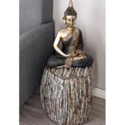 Accent & End Tables-Kirkland's Home Mussel Shell Hexagonal Accent Table Multi