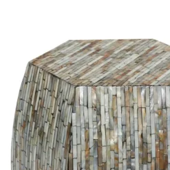 Accent & End Tables-Kirkland's Home Mussel Shell Hexagonal Accent Table Multi