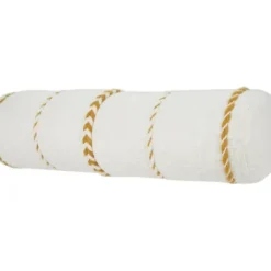 Pillows-Kirkland's Home Mustard Braided Twist Lumbar Throw Pillow Yellow/White