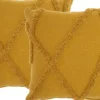 Pillows-Kirkland's Home Mustard Tufted Abstract Diamond Pillows, Set Of 2 Yellow
