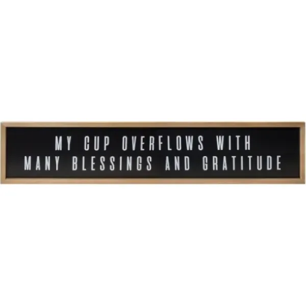 Wall Quotes & Signs-Kirkland's Home My Cup Overflows Wall Plaque Black/White