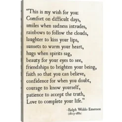Wall Quotes & Signs-Kirkland's Home My Wish For You Canvas Art Print Ivory/Black