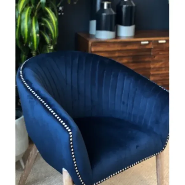 Accent Chairs-Kirkland's Home Nadia Navy Velvet Club Chair Blue