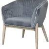 Accent Chairs-Kirkland's Home Nadia Velvet Club Chair Gray