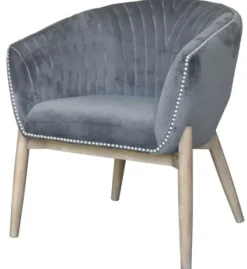 Accent Chairs-Kirkland's Home Nadia Velvet Club Chair Gray